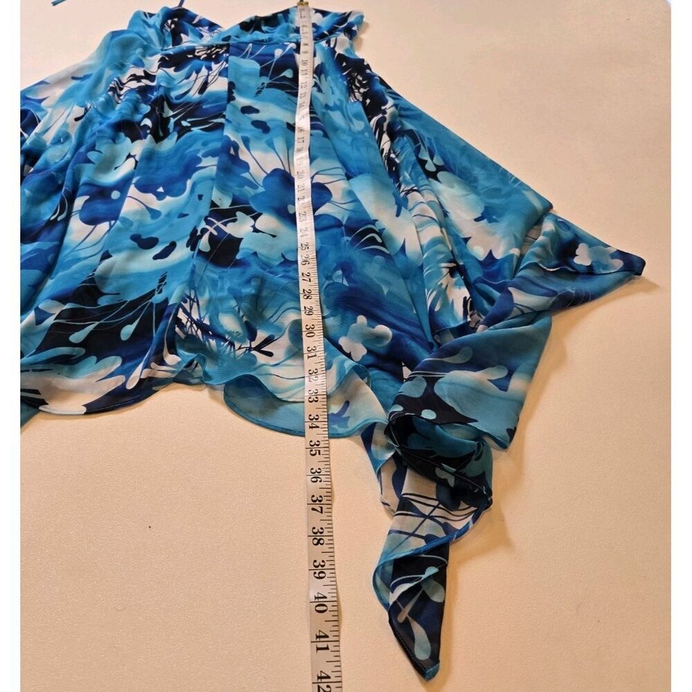 Gorgeous Jennifer Lopez Santorini Escape Sheer Overlay Sundress 10 Floral Hawaii - Picture 9 of 9